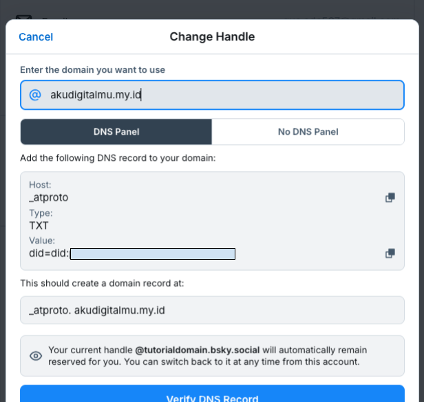 Cara Custom Domain di Bluesky Social