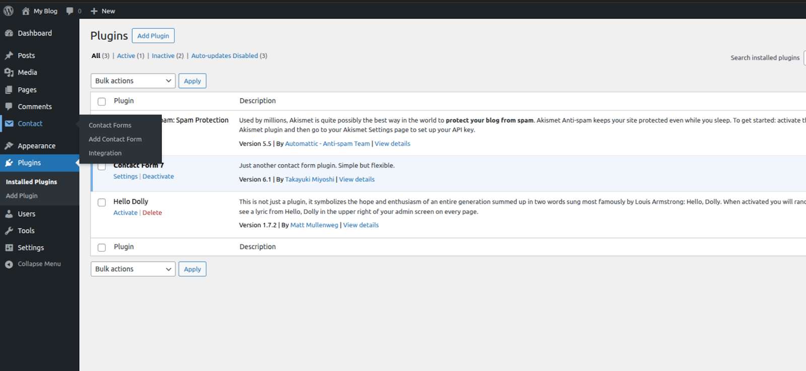 Cara Memasang Plugin Contact Form WordPress
