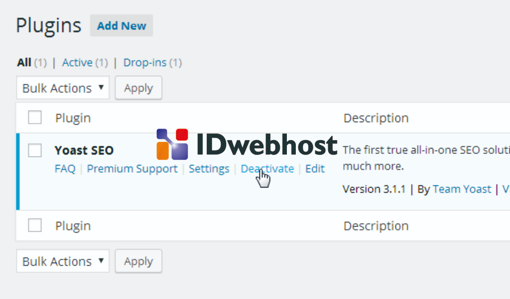 Plugin Bermasalah Bisa Menyebabkan http error 500 WordPress