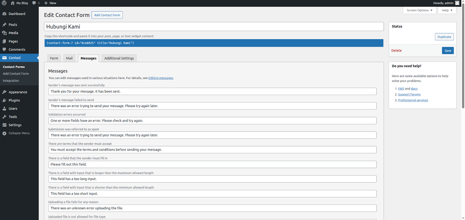 Cara Memasang Plugin Contact Form WordPress
