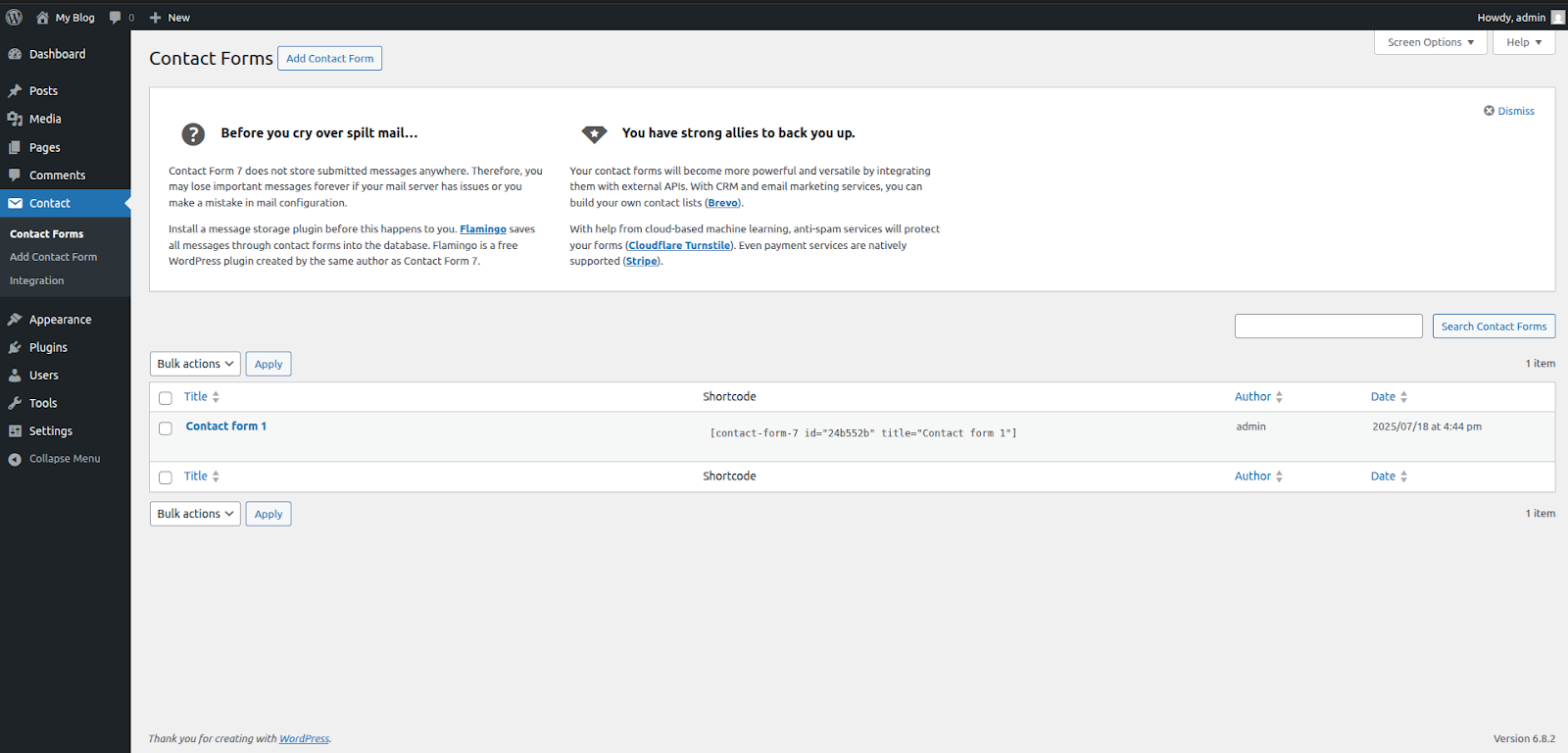 Cara Memasang Plugin Contact Form WordPress