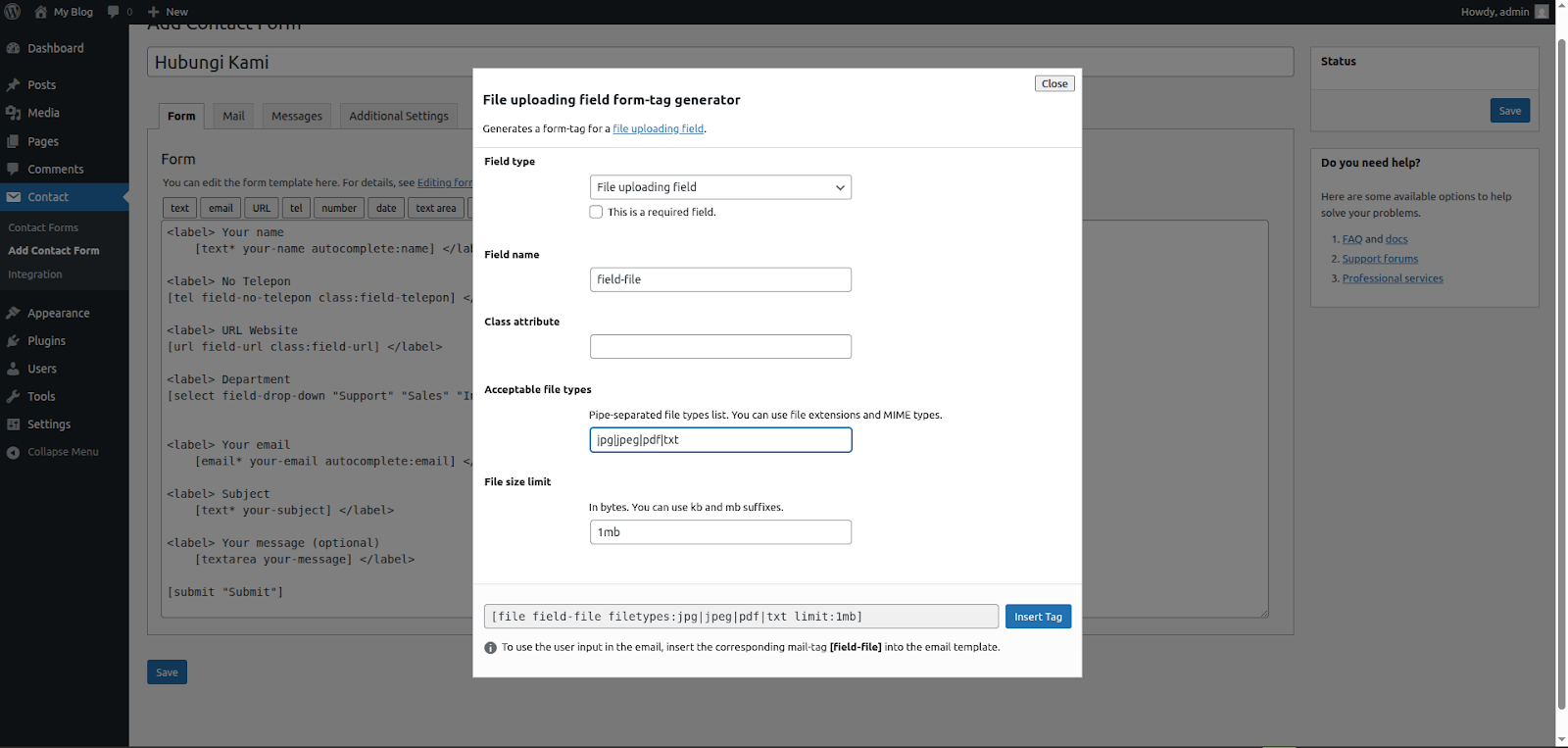 Cara Memasang Plugin Contact Form WordPress