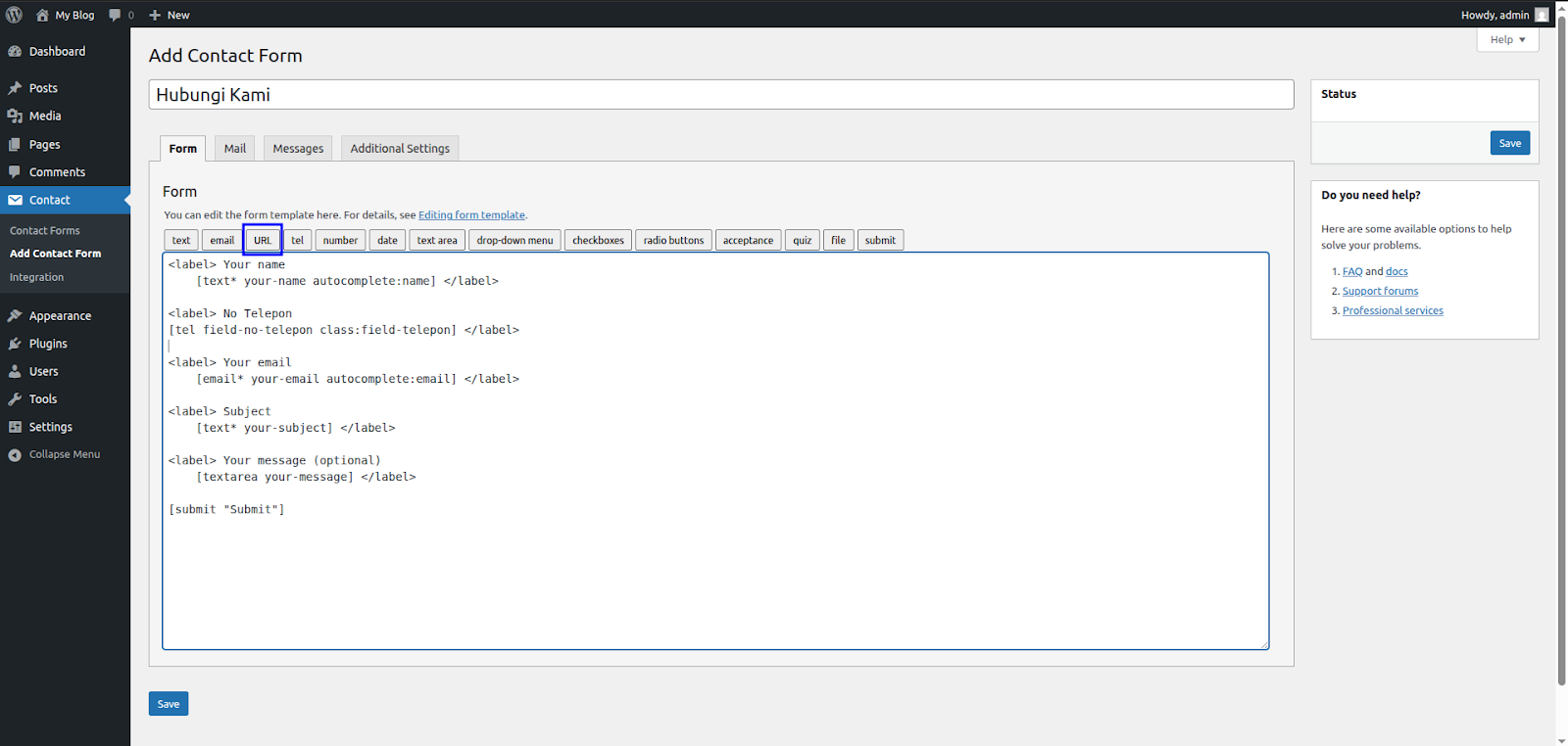 Cara Memasang Plugin Contact Form WordPress