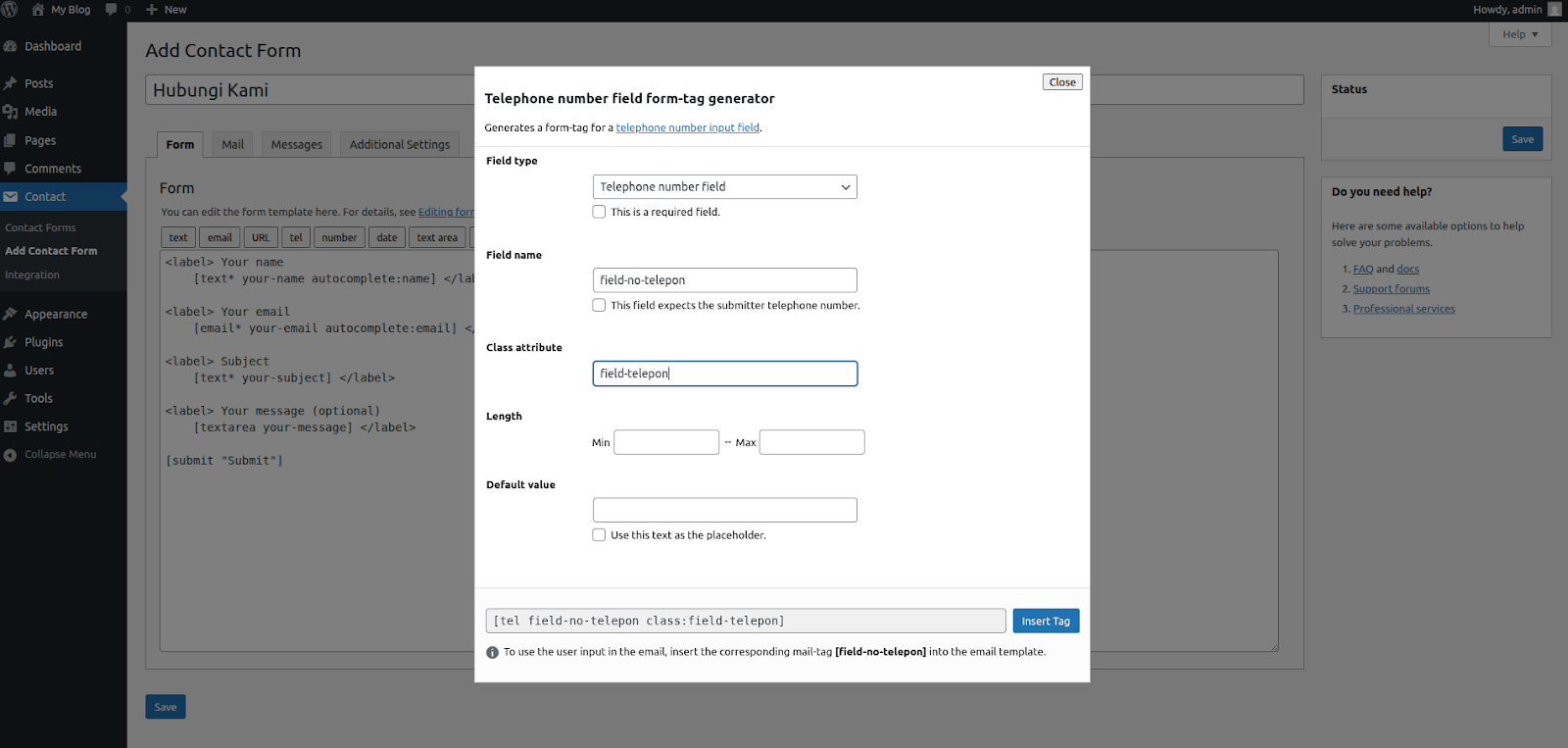 Cara Memasang Plugin Contact Form WordPress