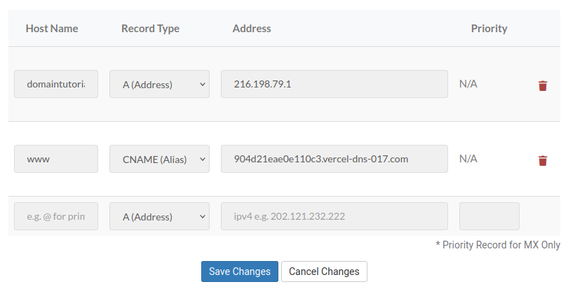 cara custom domain di Vercel