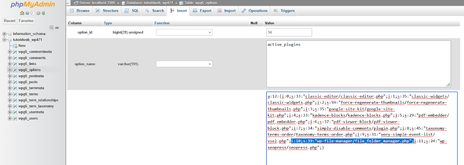 Cara Menonaktifkan Plugin WordPress Error via phpMyAdmin