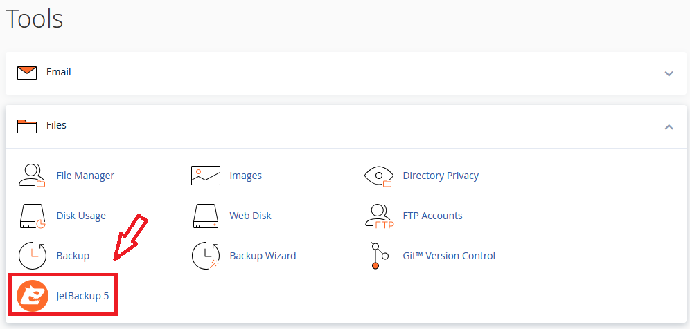 cara restore full backup JetBackup 5 di cPanel IDwebhost