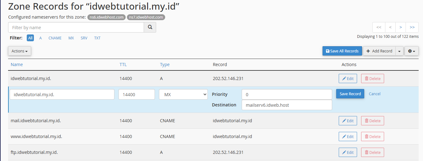 Cara Setting DNS Email di Server Lain