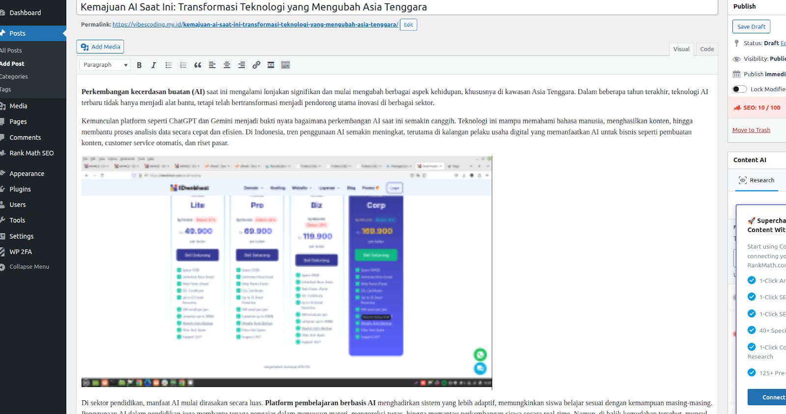 cara setup wajib WordPress Fresh Install