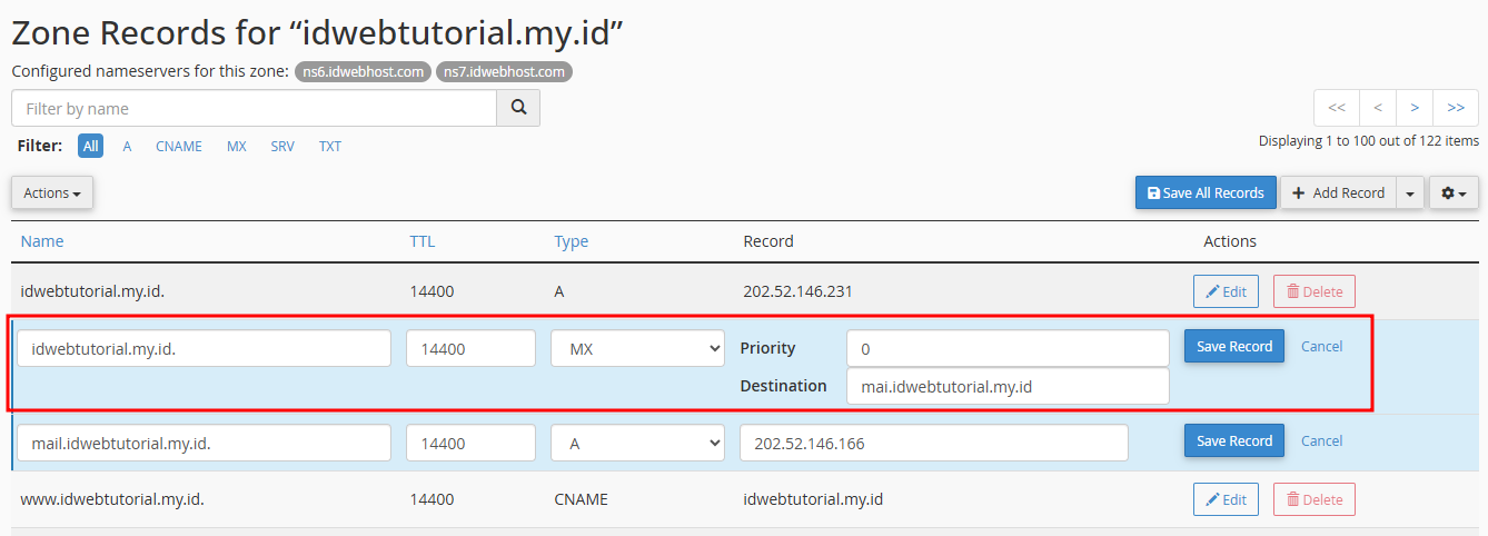 Cara Setting DNS Email di Server Lain
