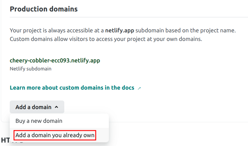 cara custom domain Netlify