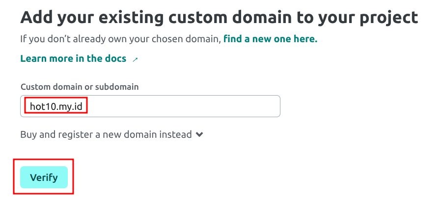 cara custom domain Netlify