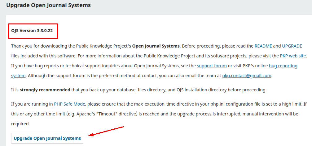 Upgrade Minor OJS 3.3.0.15 ke 3.3.0.22 Manual