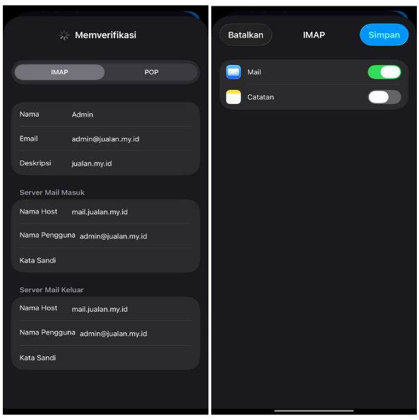 Cara Setting Email Webmail di iPhone