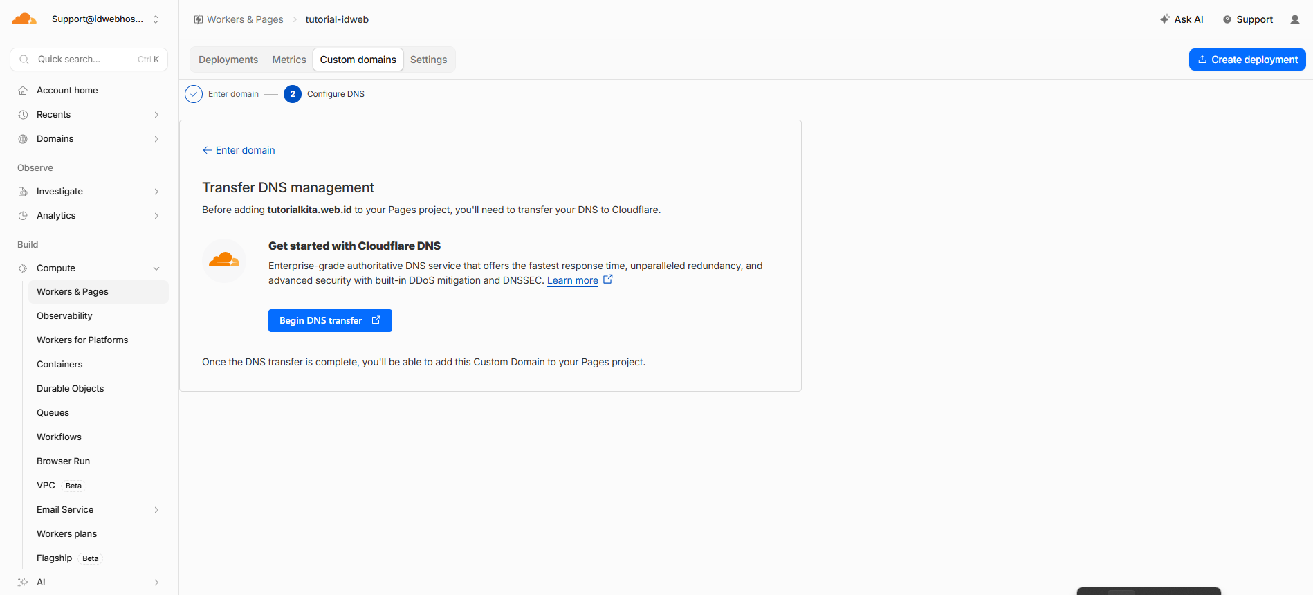 Cara Menambahkan Domain ke Cloudflare Pages