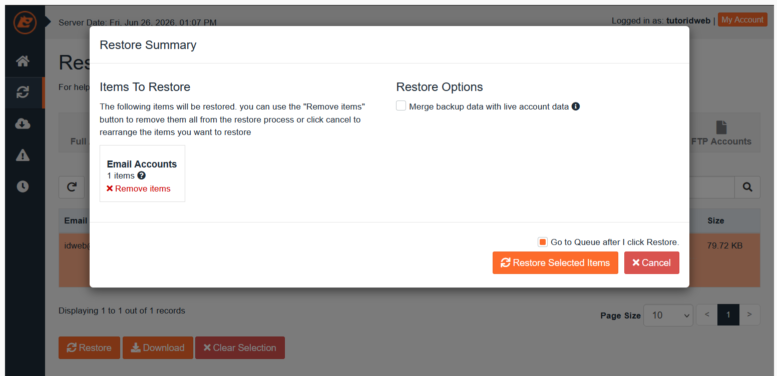 Cara Restore Email via JetBackup cPanel