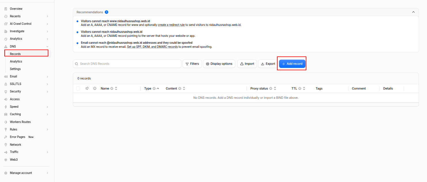 cara domain forwarding menggunakan Page Rules di Cloudflare