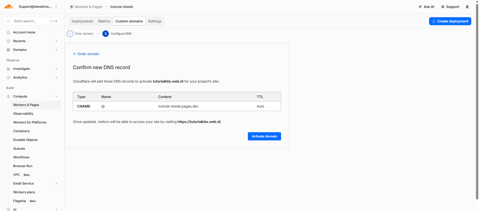 Cara Menambahkan Domain ke Cloudflare Pages