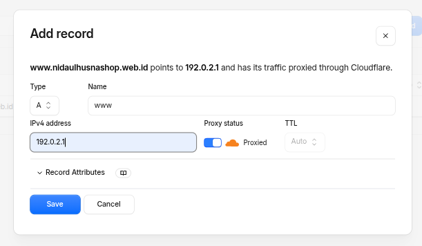 cara domain forwarding menggunakan Page Rules di Cloudflare