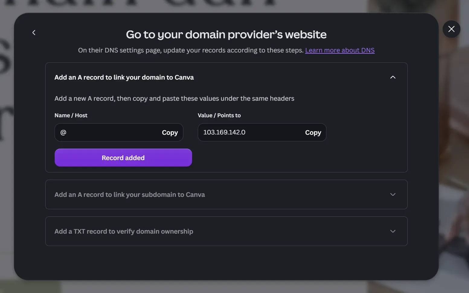 cara pasang domain kustom di website Canva