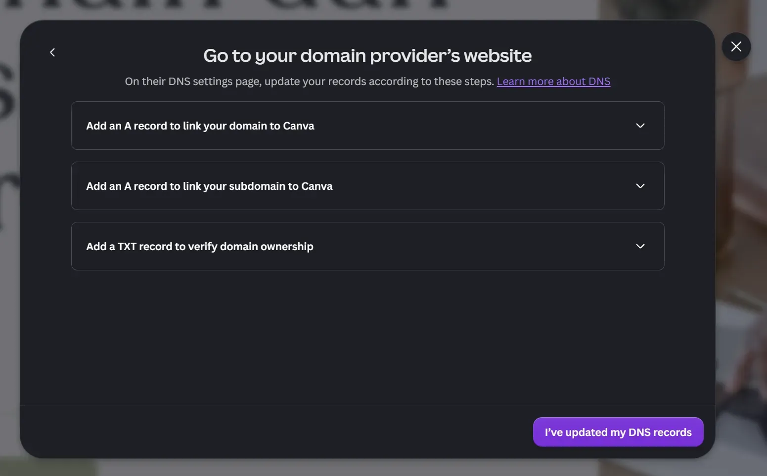cara pasang domain kustom di website Canva