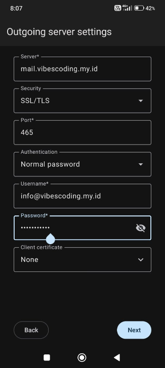 Cara Setup Email Hosting di Thunderbird Android
