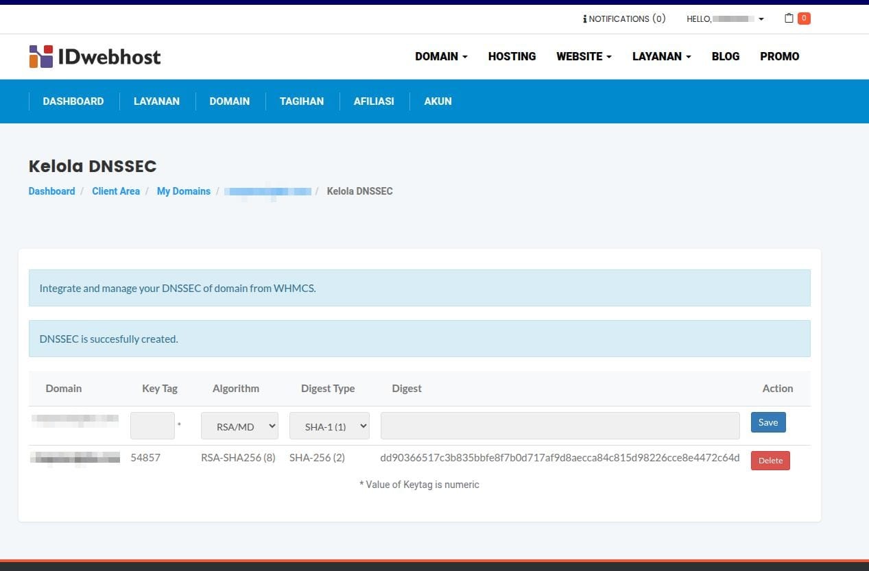 Cara Setting DNSSEC di cPanel IDwebhost