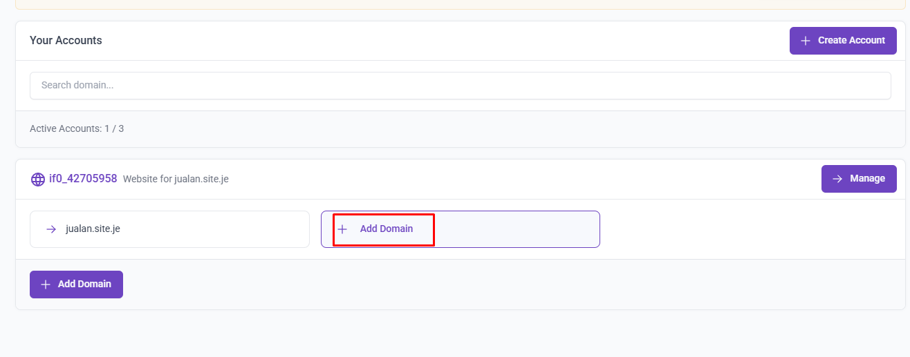 cara menambahkan parked dan addon domain di InfinityFree