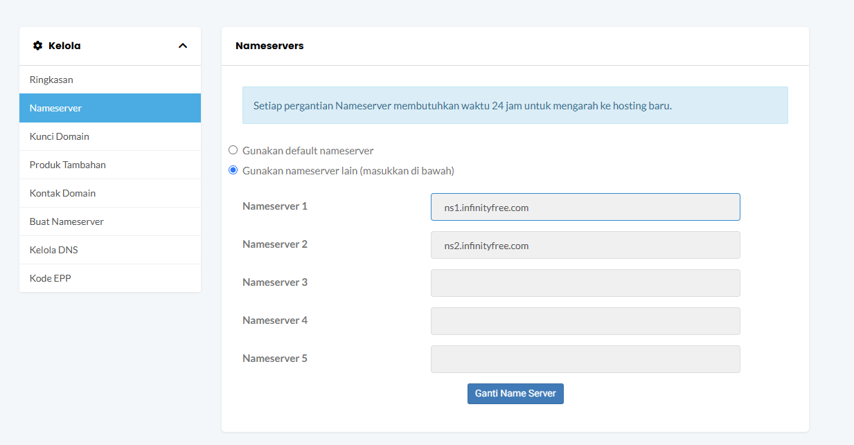 cara menambahkan parked dan addon domain di InfinityFree