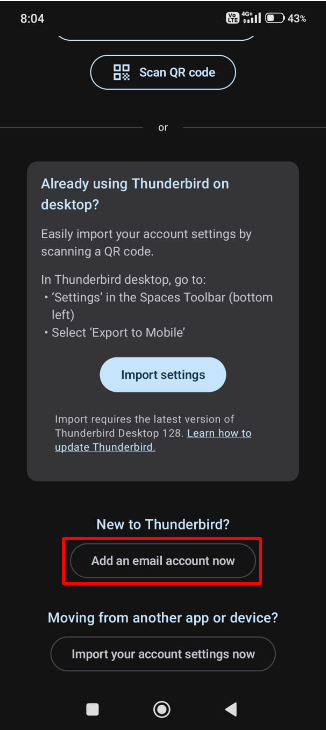 Cara Setup Email Hosting di Thunderbird Android
