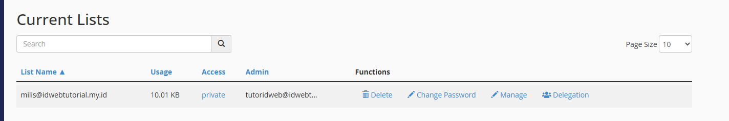 cara mengelola mailing list di cPanel