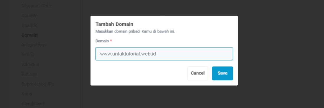 Cara Custom Domain di Scalev