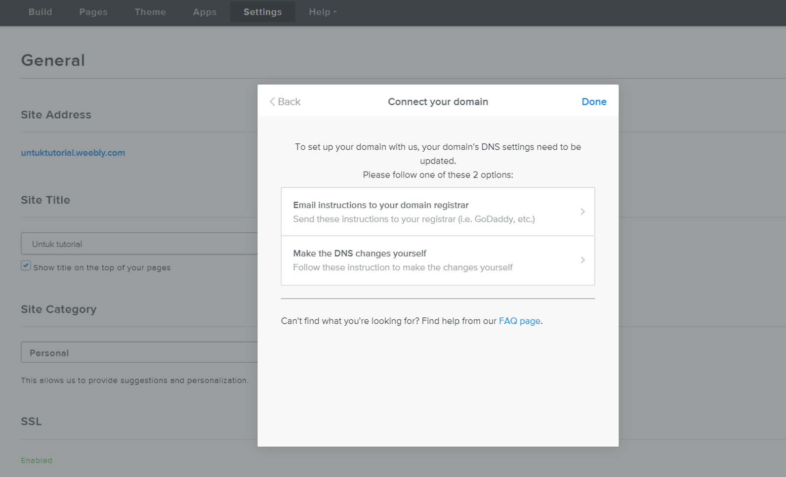 Cara Custom Domain di Weebly