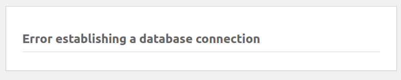 Solusi Error Establishing a Database Connection