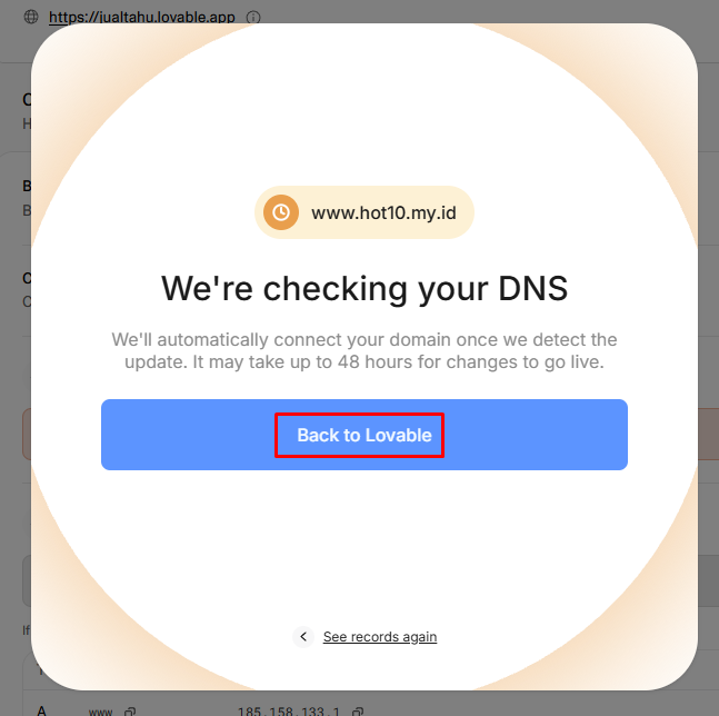 Custom Domain Lovable di IDwebhost