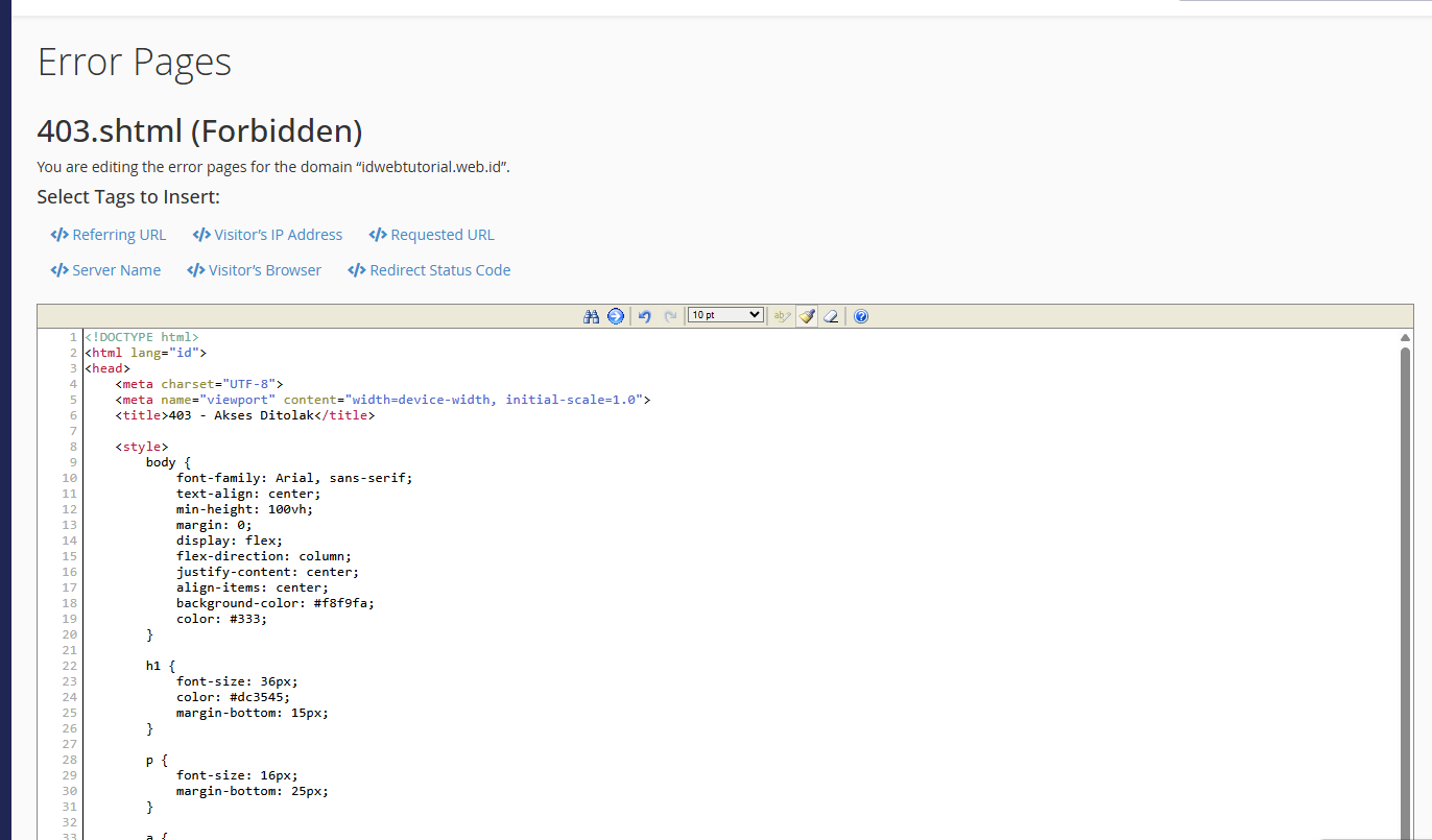 Cara Menggunakan Error Pages di cPanel dengan Theme Jupiter