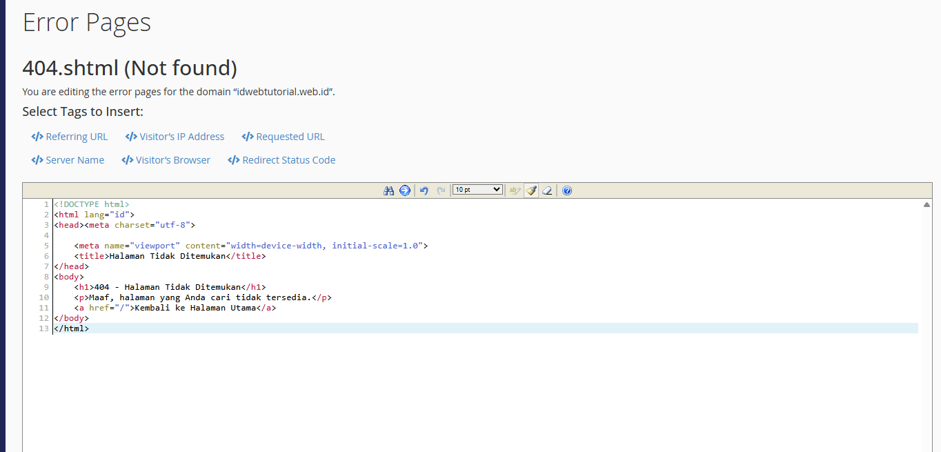 Cara Menggunakan Error Pages di cPanel dengan Theme Jupiter