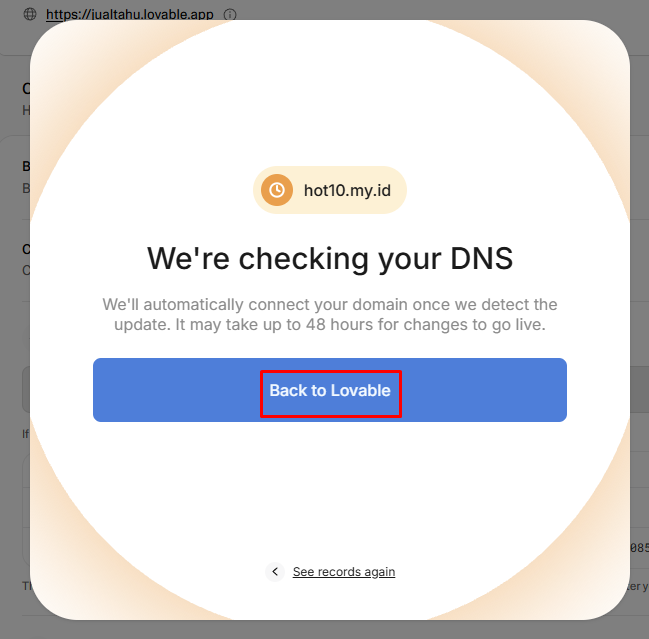 Custom Domain Lovable di IDwebhost