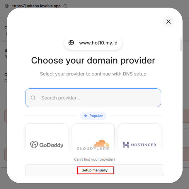 Custom Domain Lovable di IDwebhost