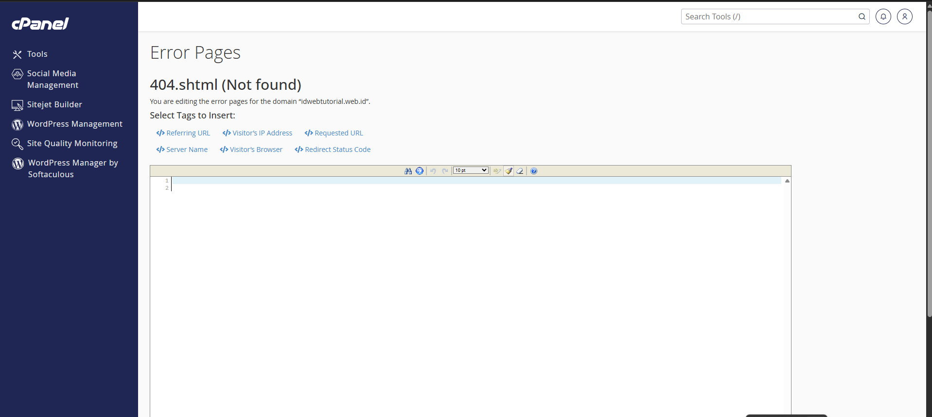 Cara Menggunakan Error Pages di cPanel dengan Theme Jupiter